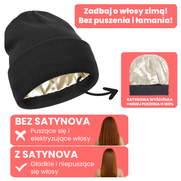 Satynova - czapka przeciw puszeniu włosów